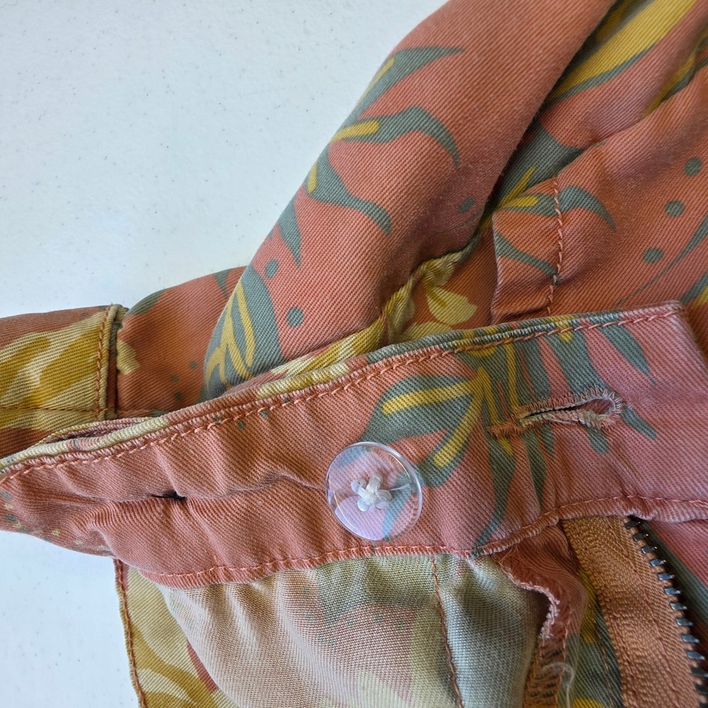 Cynthia Rowley Tropical Floral Lyocell High Waisted Shorts Coral Size 6 Beach - Picture 5 of 9
